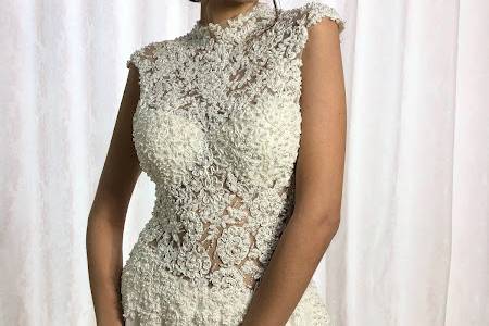 Vestido com soutache bordado