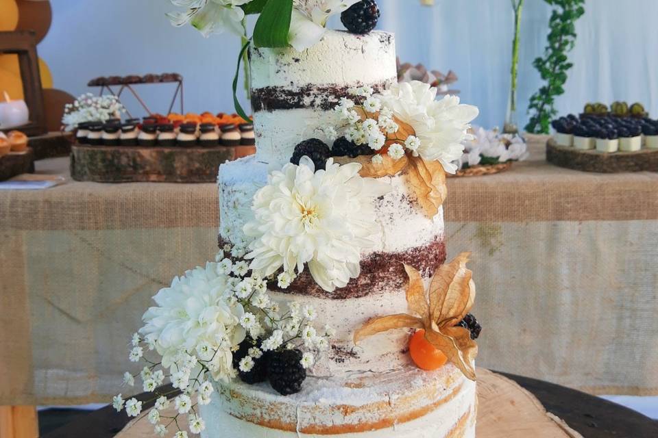 Bolo semi naked cake