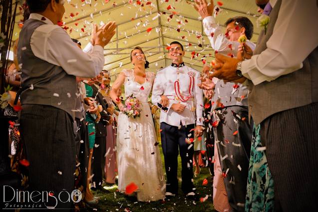 Casamento pela manhã em sítio