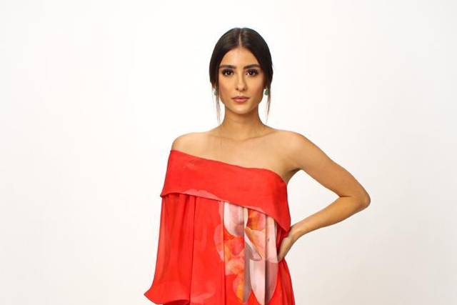 Vestido fluido aquarela