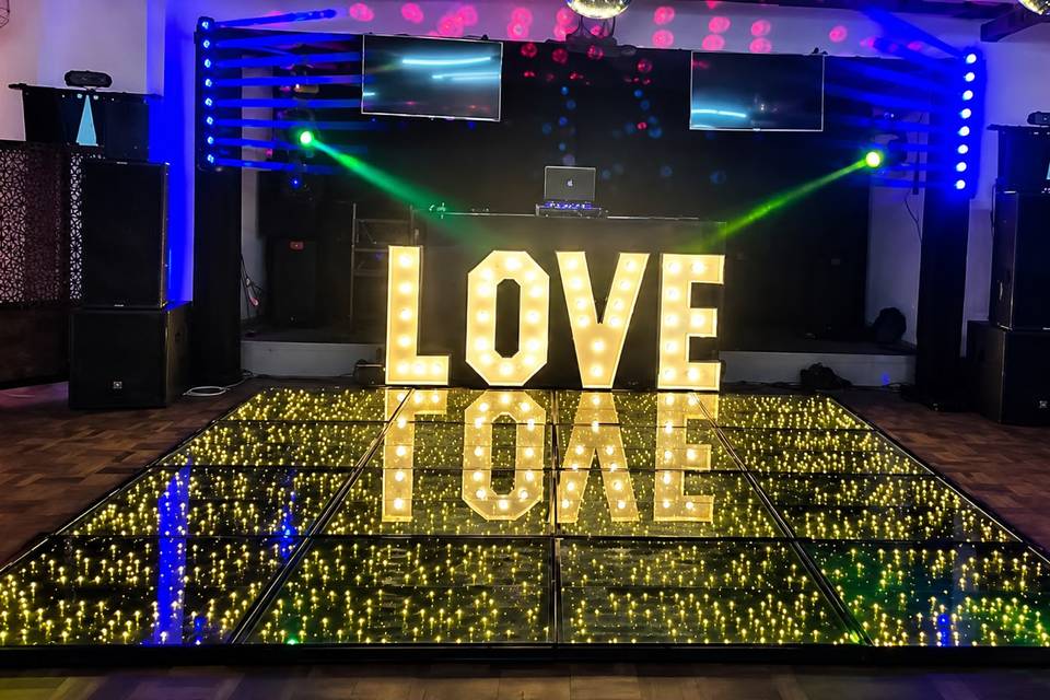 Pista de Led com letreiro