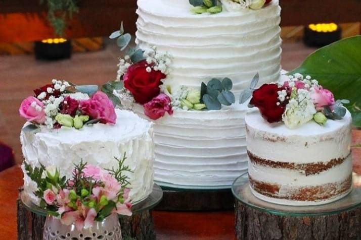 Trio de Naked Cakes