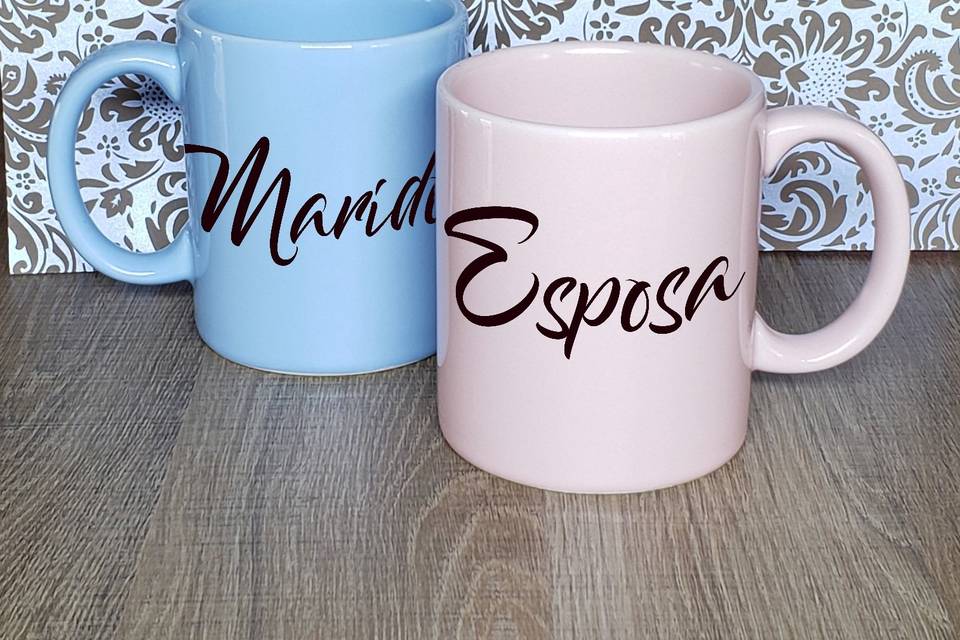 Caneca Rosa e Azul Bebê