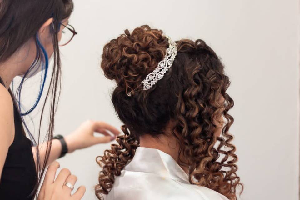 Montagem penteado - cabelo cac