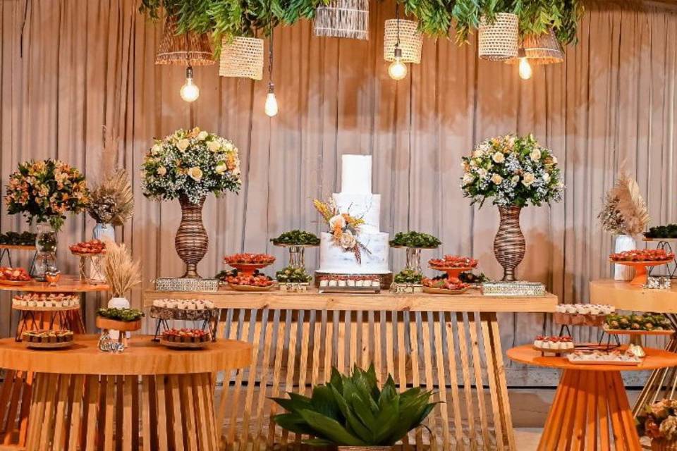 Decoração mesa bolo