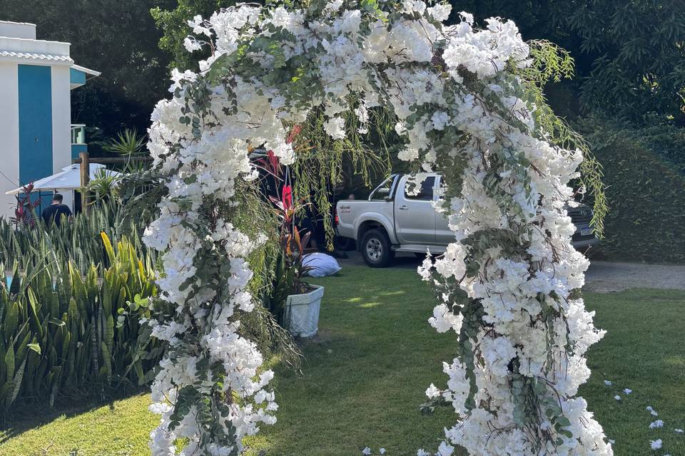 Início da montagem  casamento