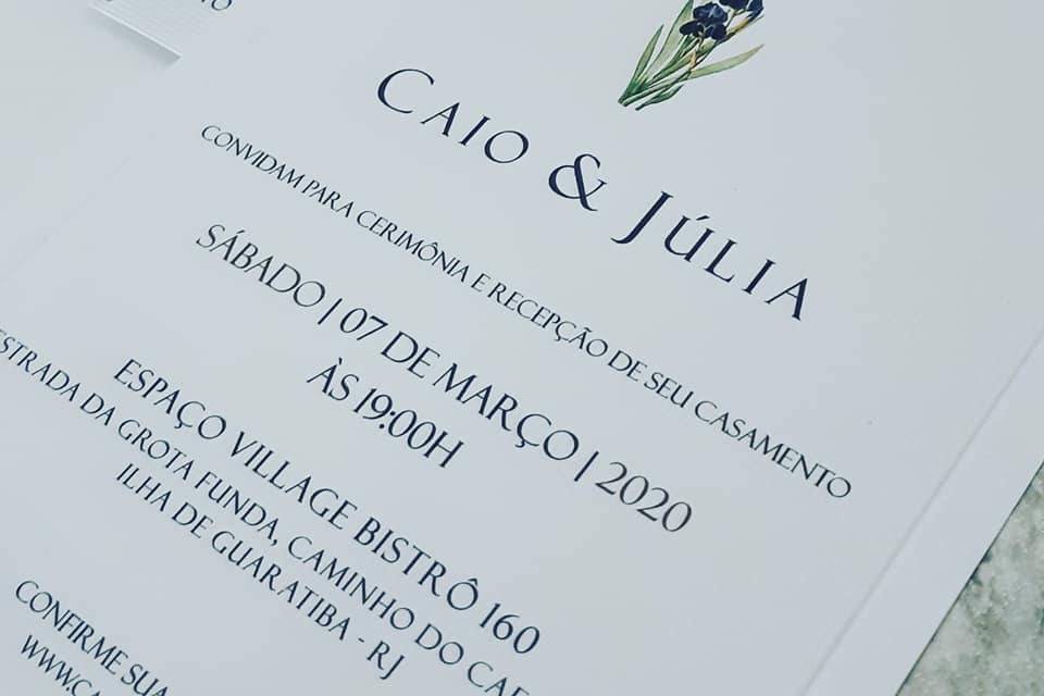 Convite Caio e Júlia