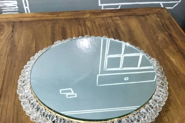 Bandeja Redonda Cristal 20x20