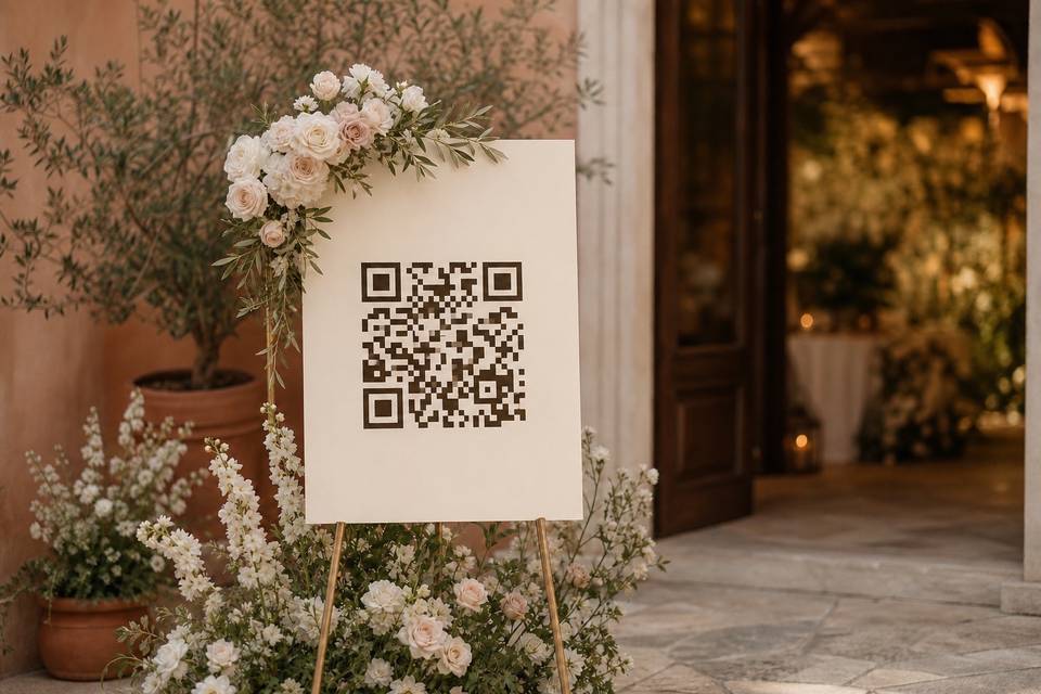 QR Code na entrada da festa