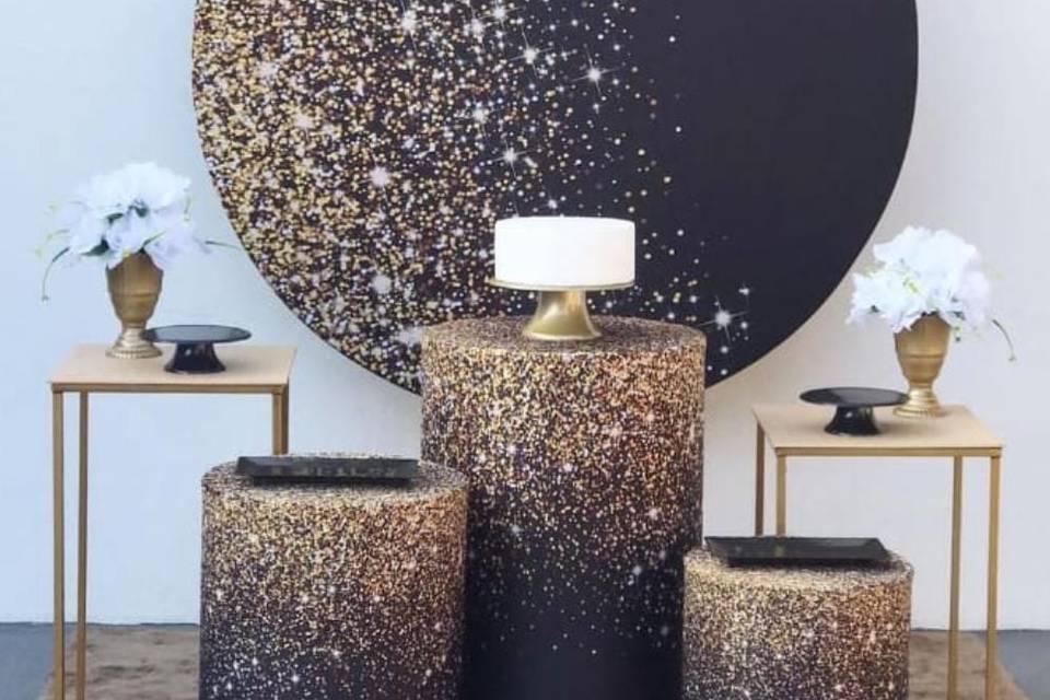 Decoração Dourado e Preto