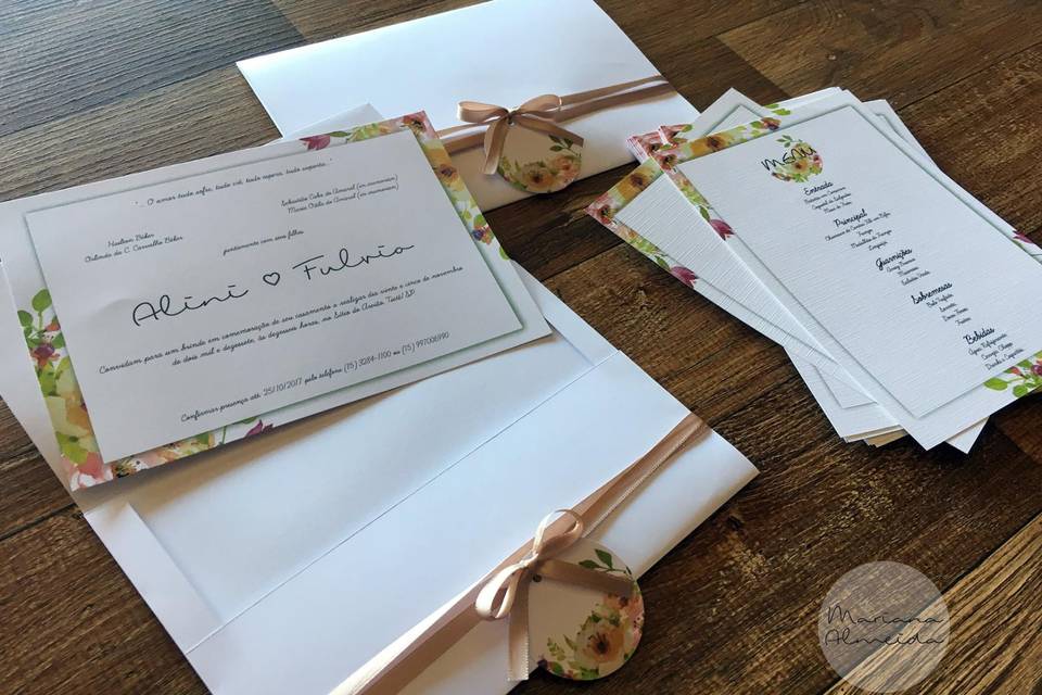 Envelope Floral + Menu