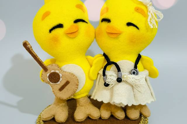 Casal de pintinhos de feltro