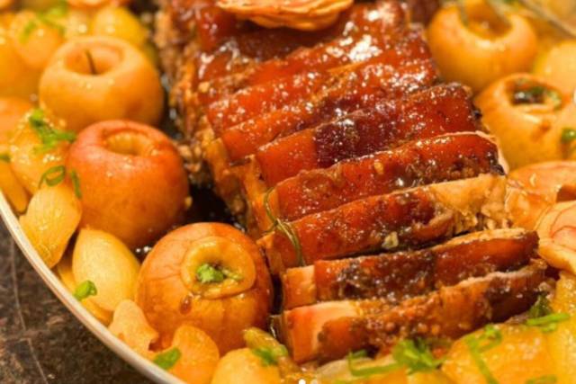 Carne  suíno caramelizada