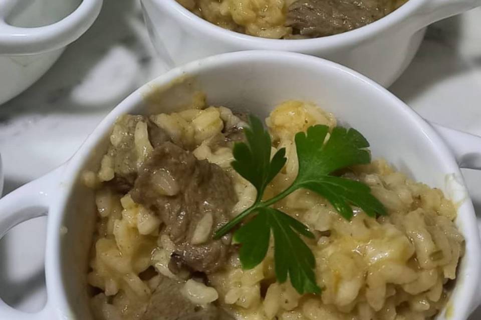 Risoto de filé mignon