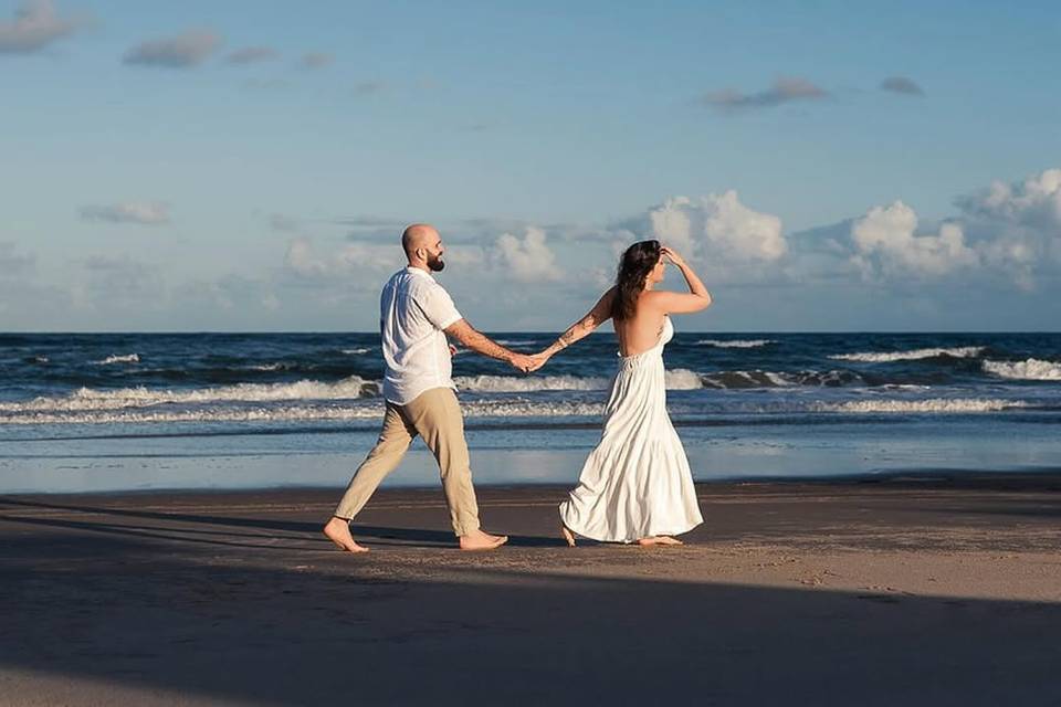 Casal na praia