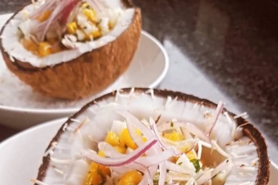 Ceviche de coco e manga