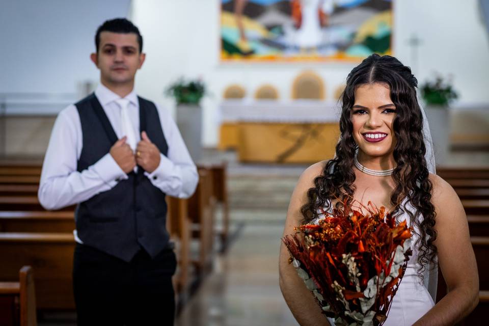 Ensaio pós casamento na igreja