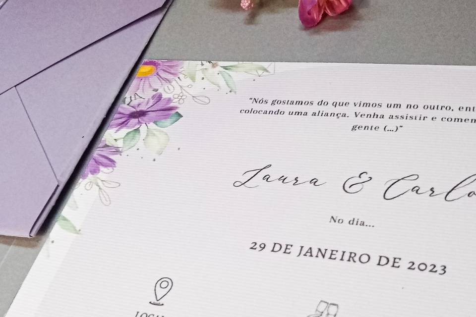 Convite  Floral Lilás