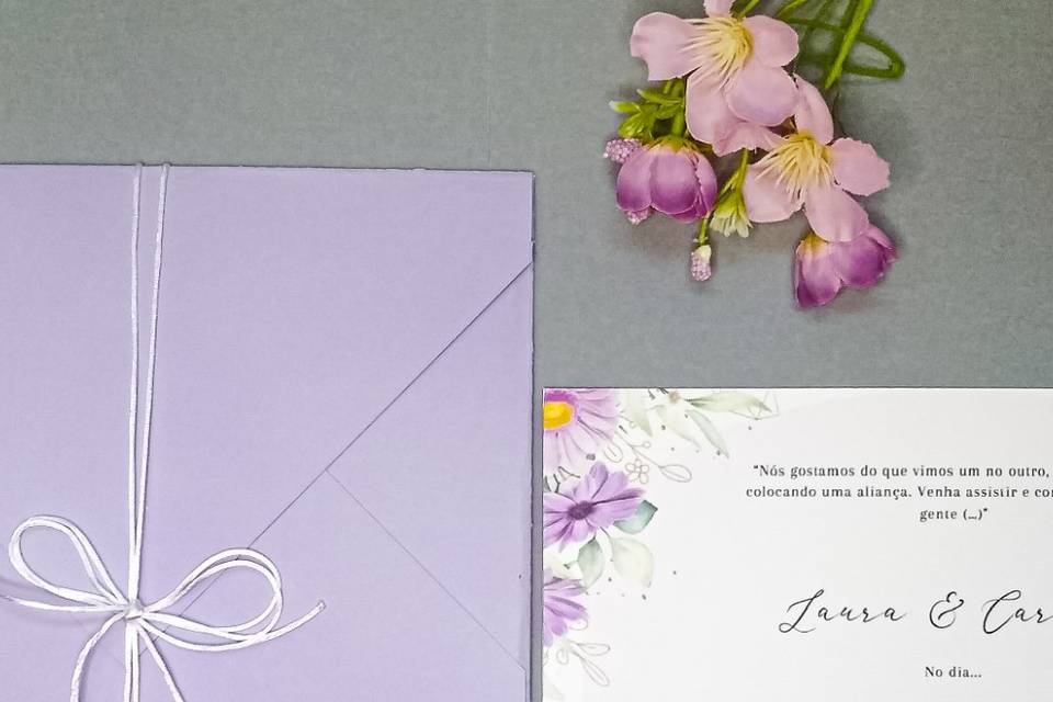 Convite Lilás Floral