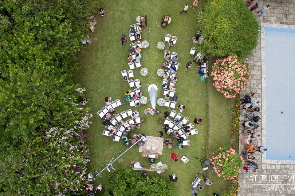 Uma casamento visto de cima