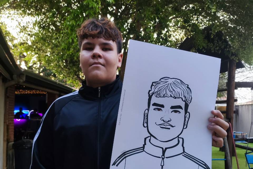 Aniversário com caricatura
