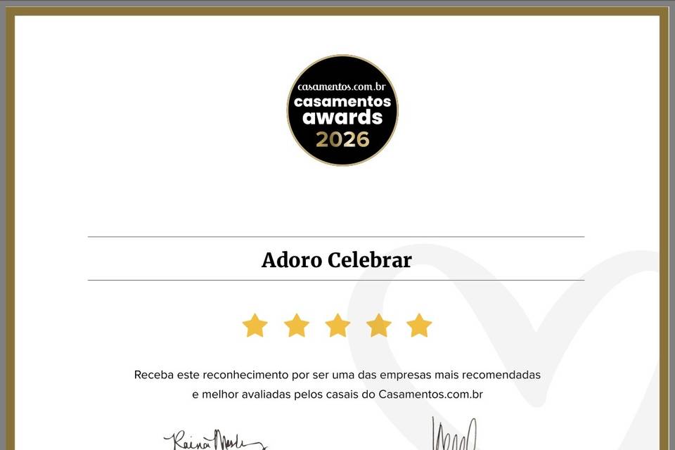 Casamentos awards 2026
