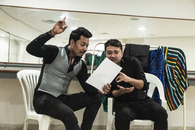 Preparativos no Camarim