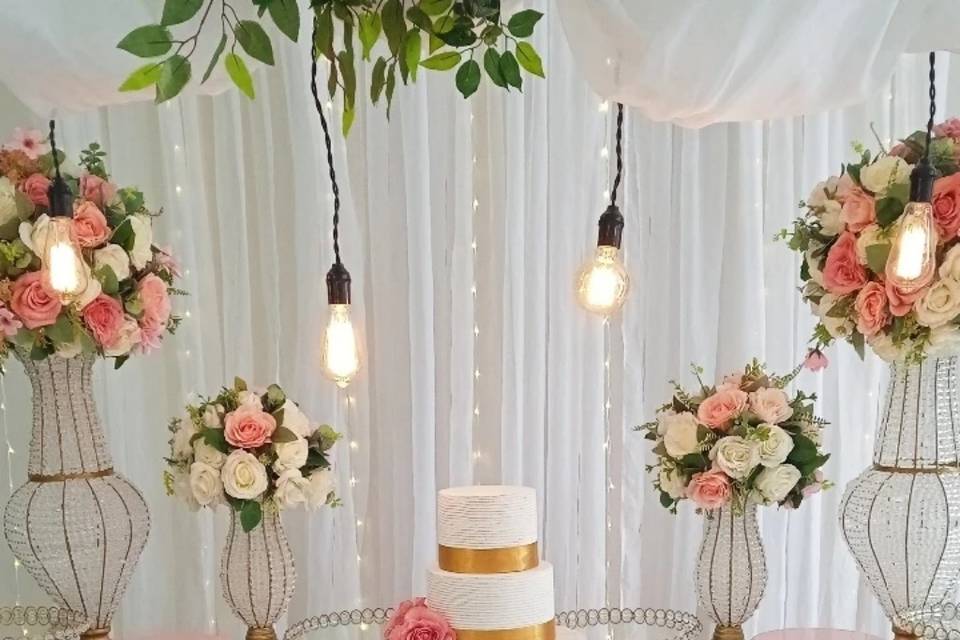 Decoração rosa e branco