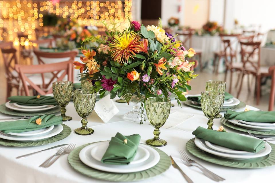 Decoração mesa de convidados