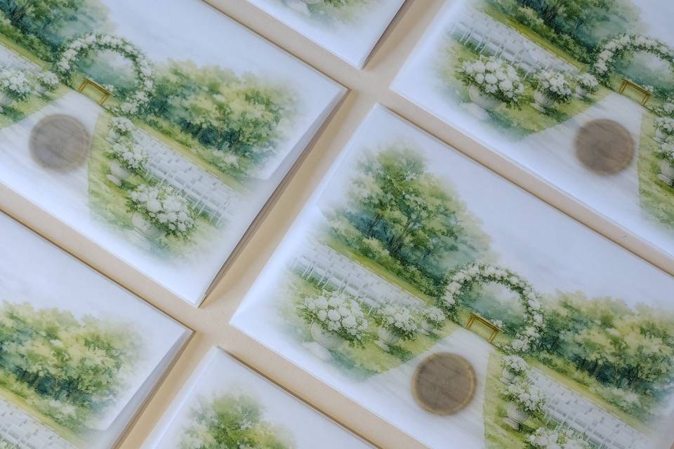 Convite com aquarela