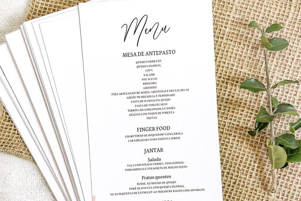 Menu casamento