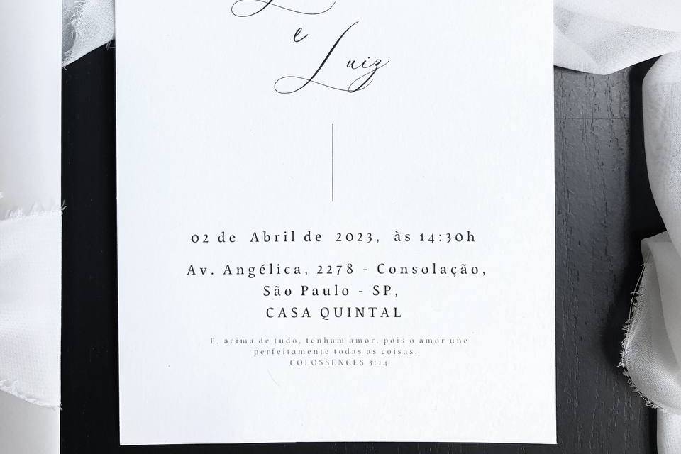 Convite minimalista