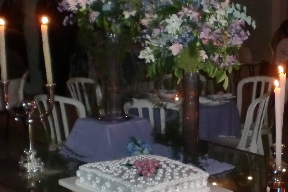 Decoração mesa com velas