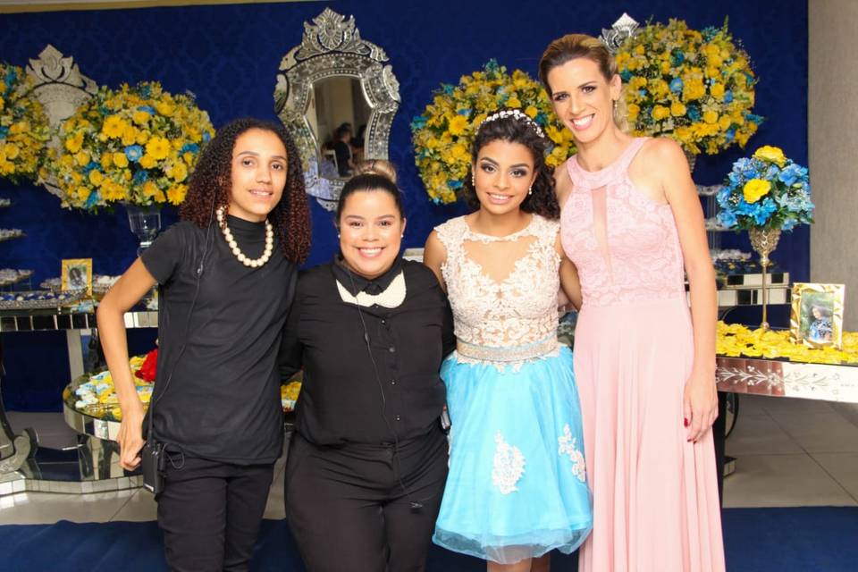 Foto com a Debutante, madrinha