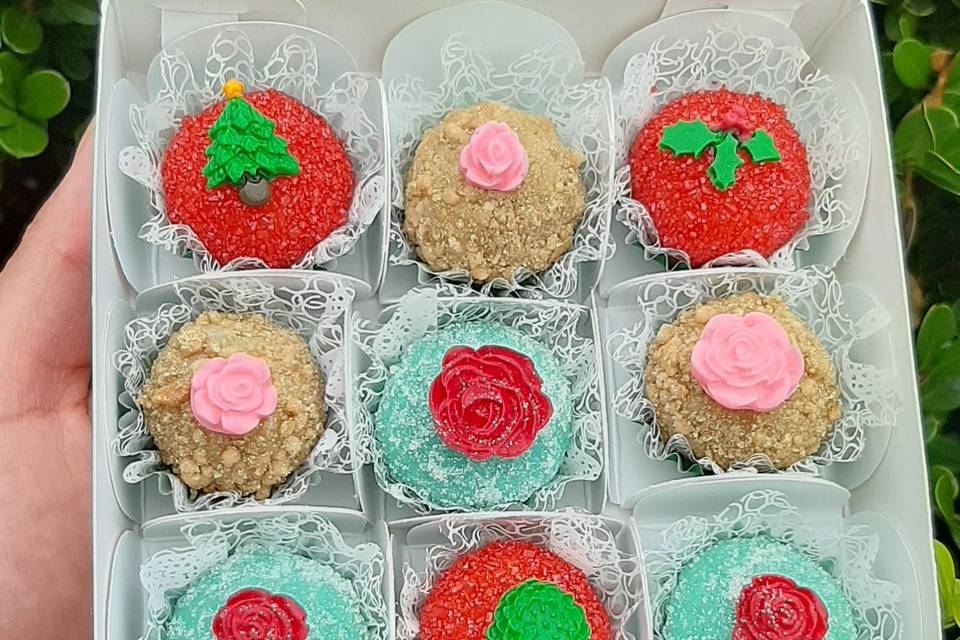 Brigadeiros com flores