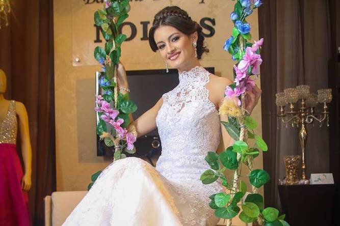 Penteado e maquiagem da noiva