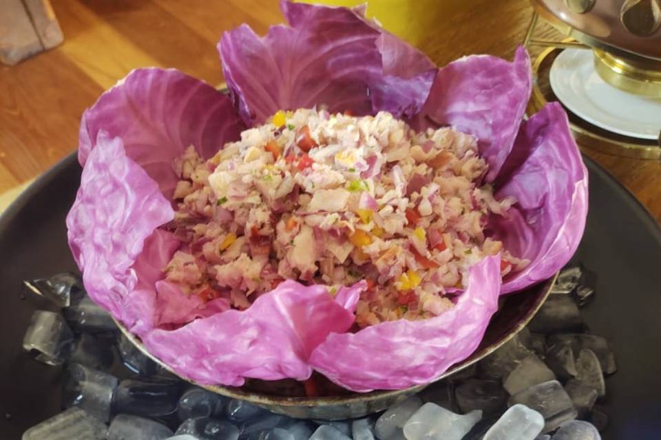 Ceviche de peixe branco