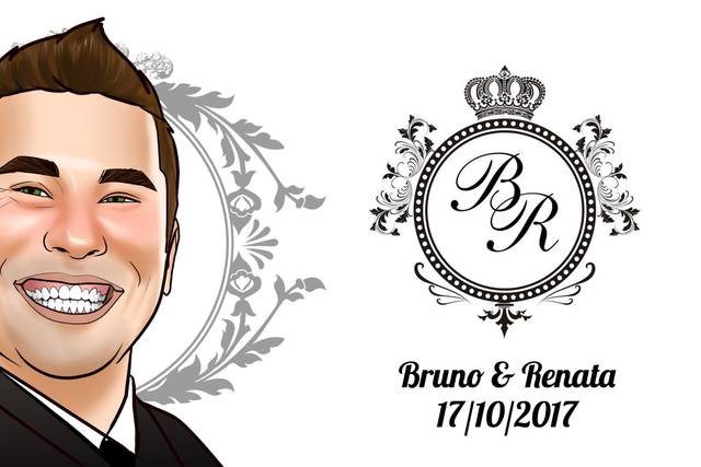 Convite noivo Caricatura