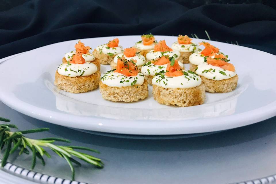 Canapes de salmão