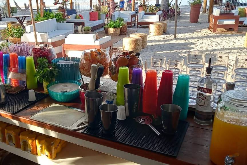 Bar móvel na praia