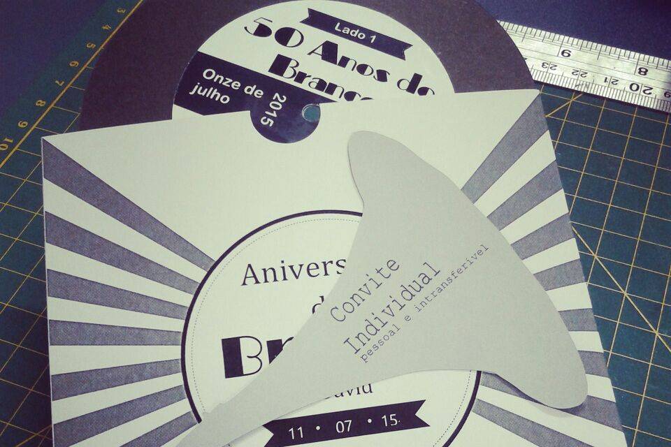 Convite Disco de Vinil