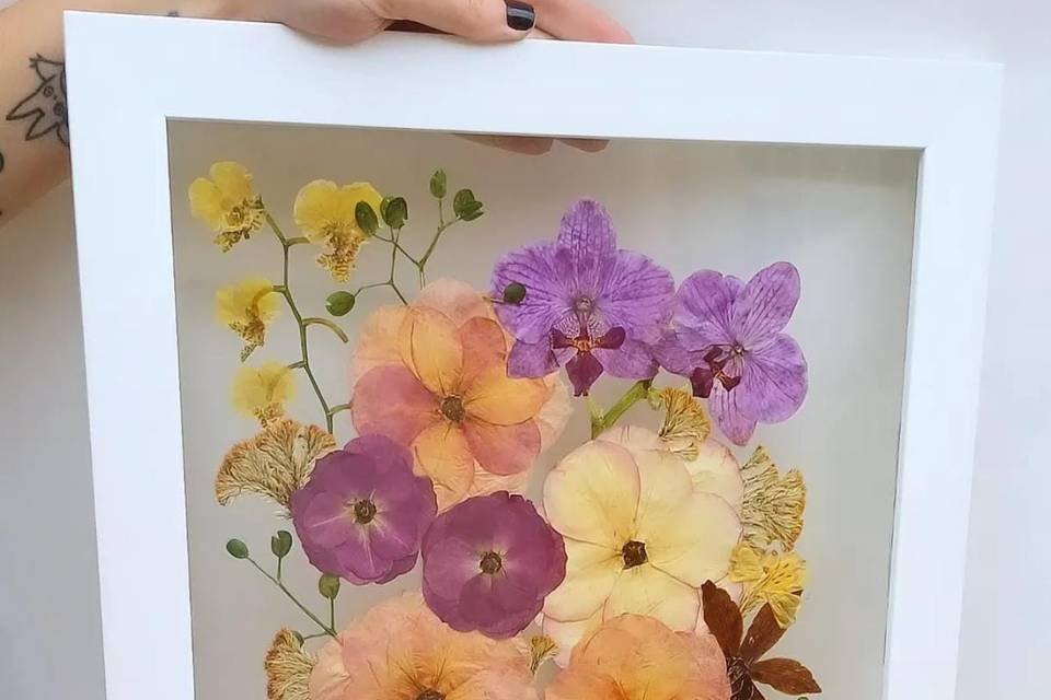 Buquê de Noiva Quadro Prensado