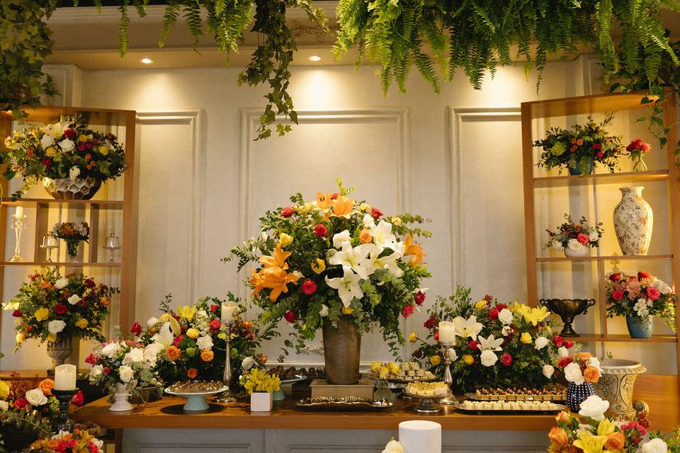Mesa de doces e decoração