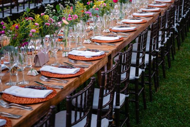 Long tables para 60 pessoas