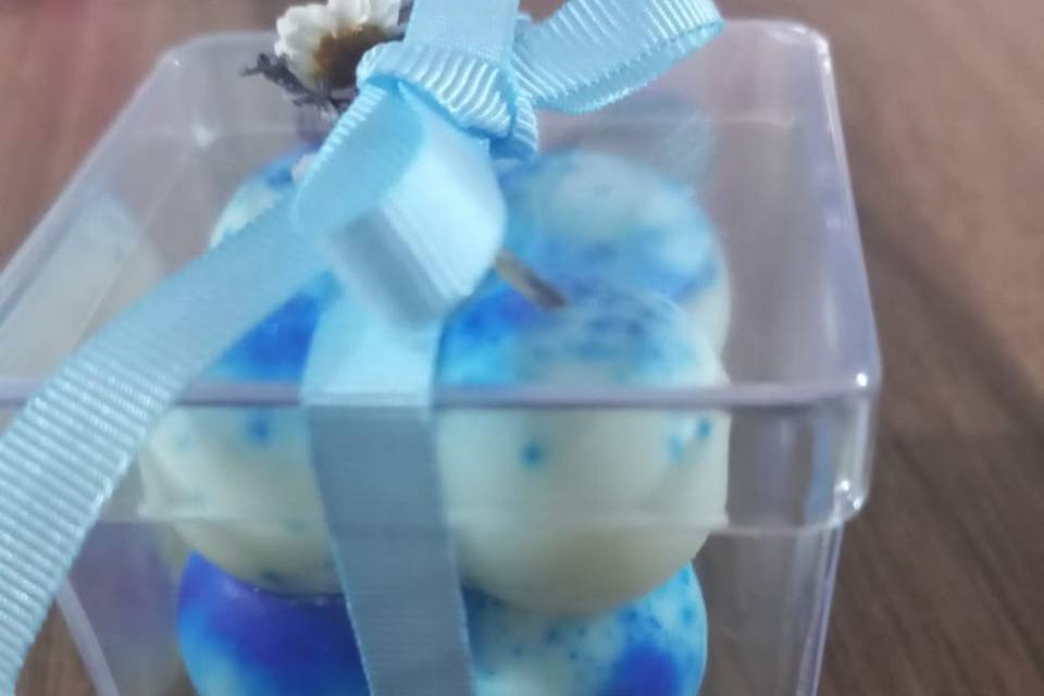 Buble azul caixa acrílico