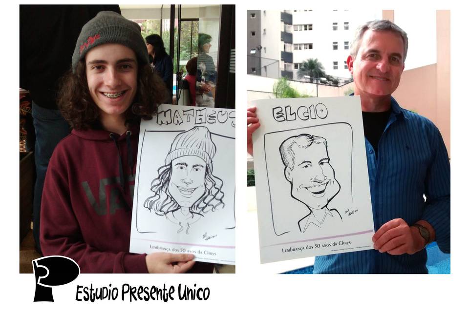 Caricaturas em evento