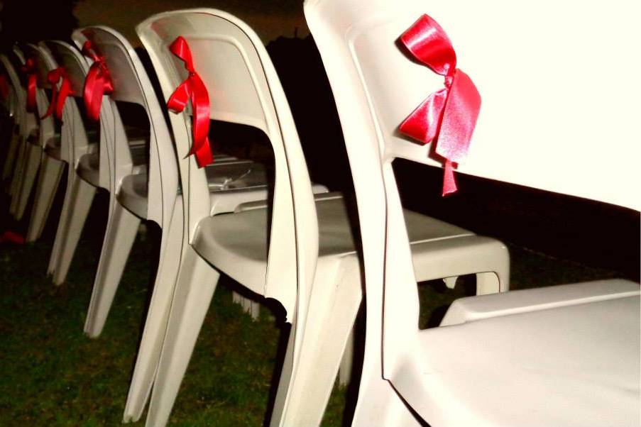 Detalhes cadeiras para cerimonia