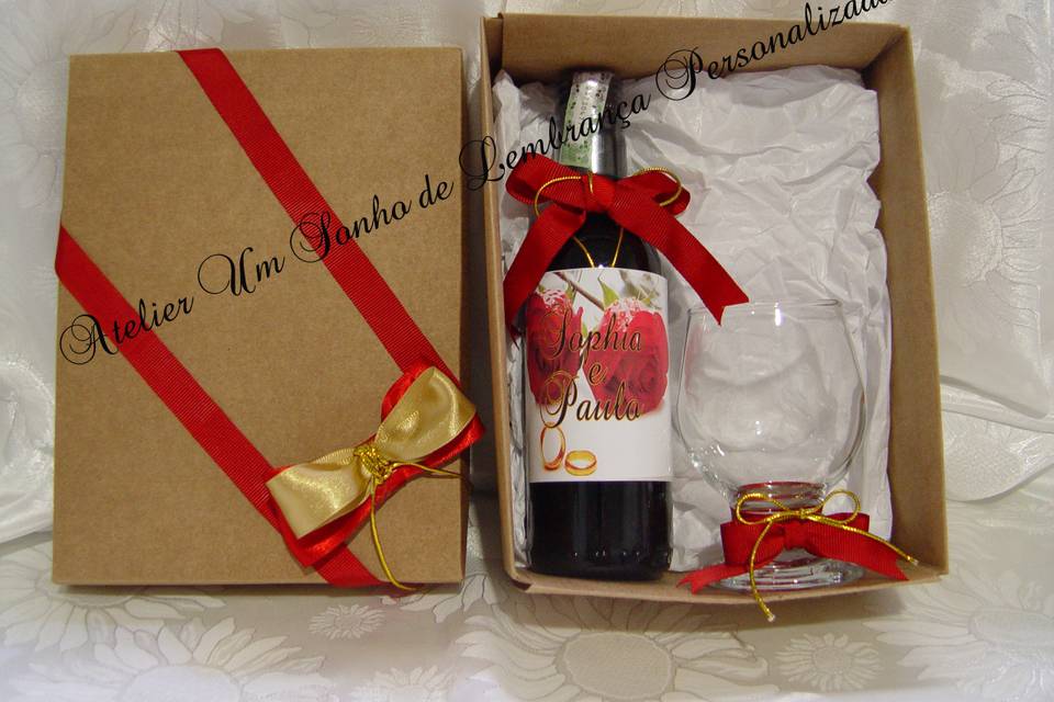 Kit  3 vinho kraft  com taça