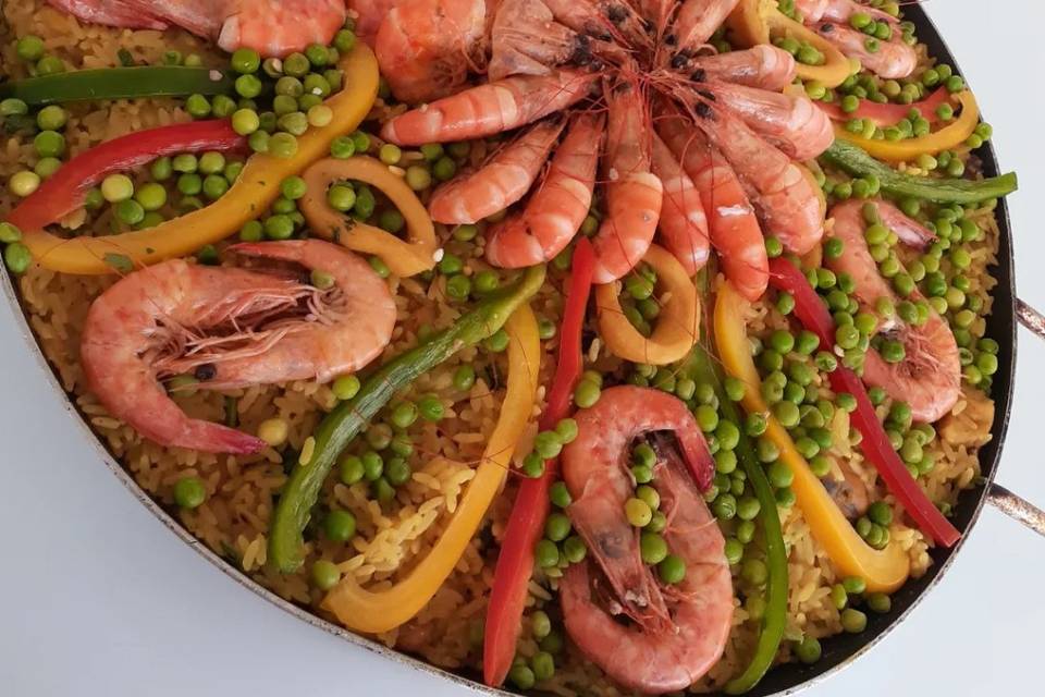 Paella de frutos do mar