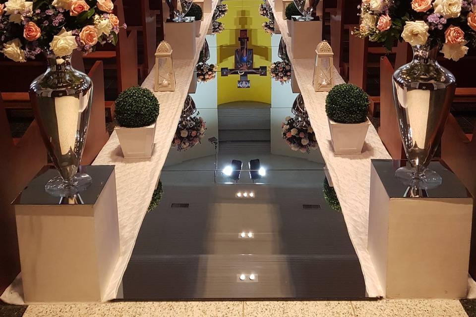 Cerimônia passarela de espelho